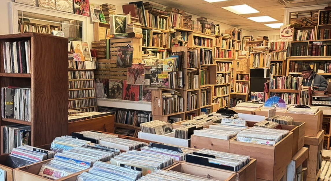 The store’s walls are lined top to bottom with shelves, novels almost bursting out of each one. (Sophia Gallon / Heights Staff)